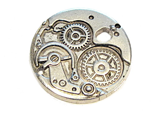 Anhnger Uhrwerk, Steampunk, silberfarben, ca. 37mm